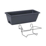 Maxbell Balcony Planter Outside Yard Decoration Hanging Flower Pot for Railing/fence Dark Gray