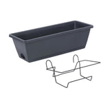 Maxbell Balcony Planter Outside Yard Decoration Hanging Flower Pot for Railing/fence Dark Gray
