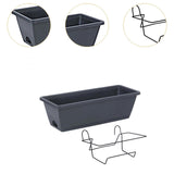 Maxbell Balcony Planter Outside Yard Decoration Hanging Flower Pot for Railing/fence Dark Gray