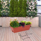 Maxbell Balcony Planter Outside Yard Decoration Hanging Flower Pot for Railing/fence Red