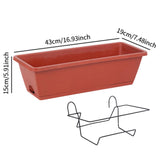 Maxbell Balcony Planter Outside Yard Decoration Hanging Flower Pot for Railing/fence Red