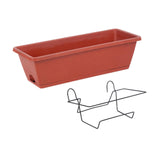 Maxbell Balcony Planter Outside Yard Decoration Hanging Flower Pot for Railing/fence Red