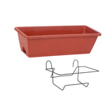 Maxbell Balcony Planter Outside Yard Decoration Hanging Flower Pot for Railing/fence Red