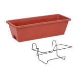 Maxbell Balcony Planter Outside Yard Decoration Hanging Flower Pot for Railing/fence Red