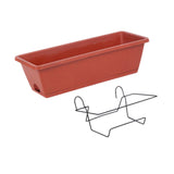 Maxbell Balcony Planter Outside Yard Decoration Hanging Flower Pot for Railing/fence Red
