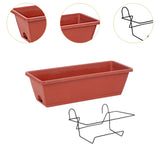 Maxbell Balcony Planter Outside Yard Decoration Hanging Flower Pot for Railing/fence Red