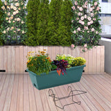 Maxbell Balcony Planter Outside Yard Decoration Hanging Flower Pot for Railing/fence Dark Green