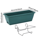 Maxbell Balcony Planter Outside Yard Decoration Hanging Flower Pot for Railing/fence Dark Green