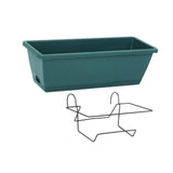 Maxbell Balcony Planter Outside Yard Decoration Hanging Flower Pot for Railing/fence Dark Green