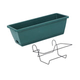 Maxbell Balcony Planter Outside Yard Decoration Hanging Flower Pot for Railing/fence Dark Green