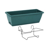 Maxbell Balcony Planter Outside Yard Decoration Hanging Flower Pot for Railing/fence Dark Green