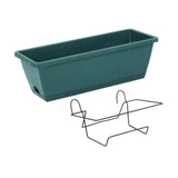 Maxbell Balcony Planter Outside Yard Decoration Hanging Flower Pot for Railing/fence Dark Green