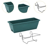 Maxbell Balcony Planter Outside Yard Decoration Hanging Flower Pot for Railing/fence Dark Green