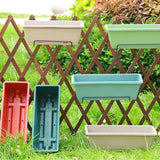 Maxbell Balcony Planter Outside Yard Decoration Hanging Flower Pot for Railing/fence Dark Green