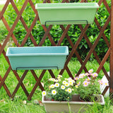 Maxbell Balcony Planter Outside Yard Decoration Hanging Flower Pot for Railing/fence Light Green