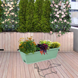 Maxbell Balcony Planter Outside Yard Decoration Hanging Flower Pot for Railing/fence Light Green