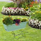 Maxbell Balcony Planter Outside Yard Decoration Hanging Flower Pot for Railing/fence Light Green