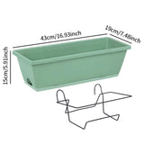 Maxbell Balcony Planter Outside Yard Decoration Hanging Flower Pot for Railing/fence Light Green