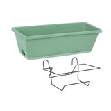 Maxbell Balcony Planter Outside Yard Decoration Hanging Flower Pot for Railing/fence Light Green