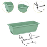 Maxbell Balcony Planter Outside Yard Decoration Hanging Flower Pot for Railing/fence Light Green