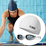 Maxbell Adults Swim Goggles Stylish Wide View Anti Fog for Men Women Snorkeling Pool Blue White Goggles