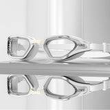 Maxbell Adults Swim Goggles Stylish Wide View Anti Fog for Men Women Snorkeling Pool White Goggles