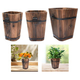 Maxbell Wooden Bucket Planter Retro Design Plant Container for Entryway Cafe Desktop S