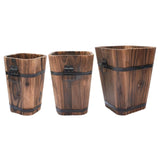 Maxbell Wooden Bucket Planter Retro Design Plant Container for Entryway Cafe Desktop S