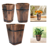 Maxbell Wooden Bucket Planter Retro Design Plant Container for Entryway Cafe Desktop S