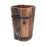 Maxbell Wooden Bucket Planter Retro Design Plant Container for Entryway Cafe Desktop S