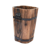 Maxbell Wooden Bucket Planter Retro Design Plant Container for Entryway Cafe Desktop S
