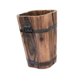 Maxbell Wooden Bucket Planter Retro Design Plant Container for Entryway Cafe Desktop S