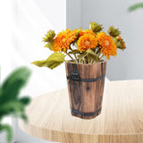 Maxbell Wooden Bucket Planter Retro Design Plant Container for Entryway Cafe Desktop S