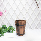Maxbell Wooden Bucket Planter Retro Design Plant Container for Entryway Cafe Desktop S