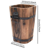 Maxbell Wooden Bucket Planter Retro Design Plant Container for Entryway Cafe Desktop S