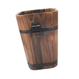 Maxbell Wooden Bucket Planter Retro Design Plant Container for Entryway Cafe Desktop M
