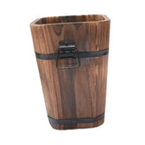 Maxbell Wooden Bucket Planter Retro Design Plant Container for Entryway Cafe Desktop M