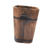 Maxbell Wooden Bucket Planter Retro Design Plant Container for Entryway Cafe Desktop M