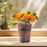 Maxbell Wooden Bucket Planter Retro Design Plant Container for Entryway Cafe Desktop M