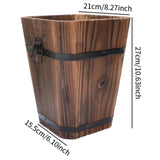 Maxbell Wooden Bucket Planter Retro Design Plant Container for Entryway Cafe Desktop L
