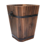 Maxbell Wooden Bucket Planter Retro Design Plant Container for Entryway Cafe Desktop L