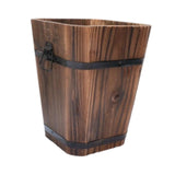 Maxbell Wooden Bucket Planter Retro Design Plant Container for Entryway Cafe Desktop L