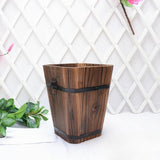 Maxbell Wooden Bucket Planter Retro Design Plant Container for Entryway Cafe Desktop L