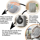 Maxbell Egg Chair Cushion Soft Washable Basket Chair Cushion for Patio Outdoor Porch Khaki