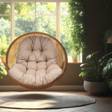 Maxbell Egg Chair Cushion Soft Washable Basket Chair Cushion for Patio Outdoor Porch Khaki