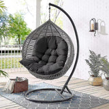 Maxbell Egg Chair Cushion Soft Washable Basket Chair Cushion for Patio Outdoor Porch Dark Gray