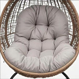 Maxbell Egg Chair Cushion Soft Washable Basket Chair Cushion for Patio Outdoor Porch Light Gray