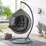 Maxbell Egg Chair Cushion Soft Washable Basket Chair Cushion for Patio Outdoor Porch Black