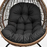 Maxbell Egg Chair Cushion Soft Washable Basket Chair Cushion for Patio Outdoor Porch Black