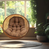 Maxbell Egg Chair Cushion Soft Washable Basket Chair Cushion for Patio Outdoor Porch Coffee